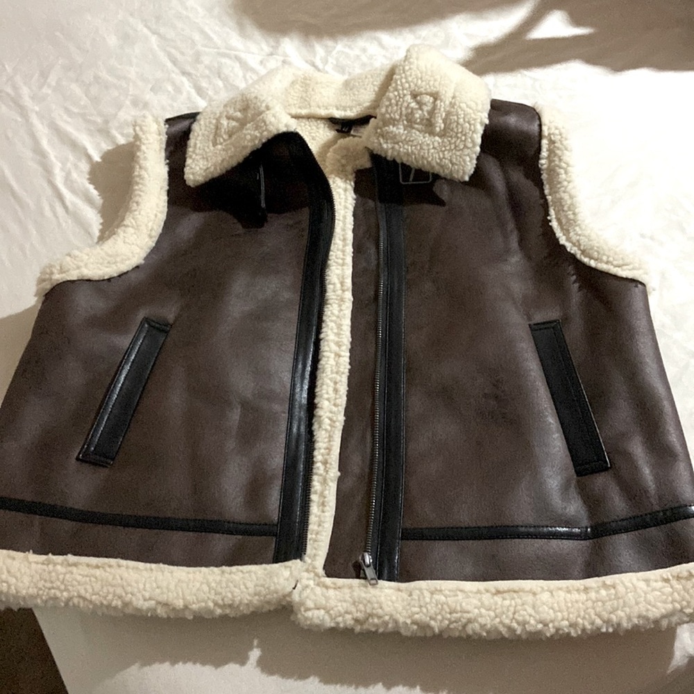 H&M teddy fleeced lined vest